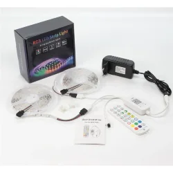Набор светодиодной ленты 10XRGB30-A02 X12 (12V, RGB 30led/m 2x5m, IR, Wi-Fi, адаптер 220V, IP20)