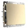 Выключатель одноклавишный проходной (шампань рифленый) W1112010 - фото