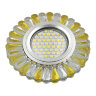 DLS-L145 GU5.3 GLASSY/GOLD Светильник декоративный встраиваемый, серия Luciole. Без лампы, цоколь GU5.3. Доп. светодиодная подсветка 3Вт. Стекло. Зеркальный/прозрачный+светло-желтый. ТМ Fametto - фото
