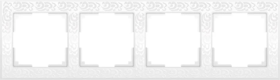 W0042301/ Рамка на 4 поста Flock (белый) W0042301 - фото