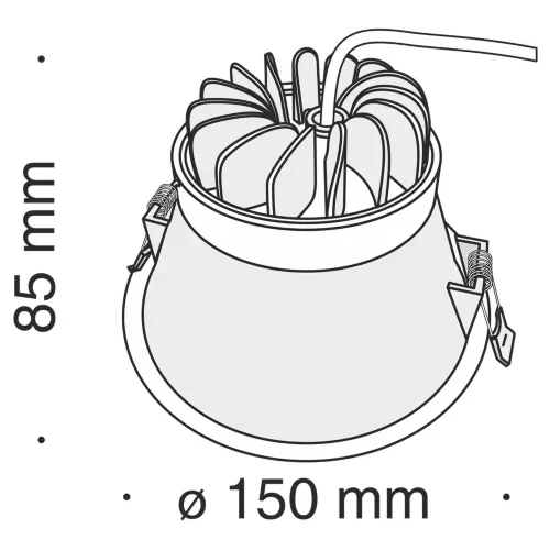 Встраиваемый светильник Stella 1x14Вт 3000K (Белый) - фото 2
