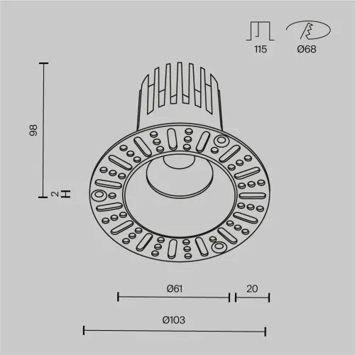 Встраиваемый светильник Dip Hight 3000K 15Вт 50° (Белый) - фото 13