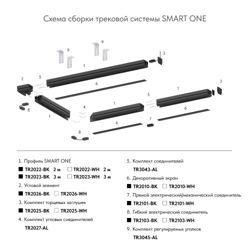 TR2026-WH Угловой элемент 90° трека SMART ONE, алюминий, белый. Фото 4