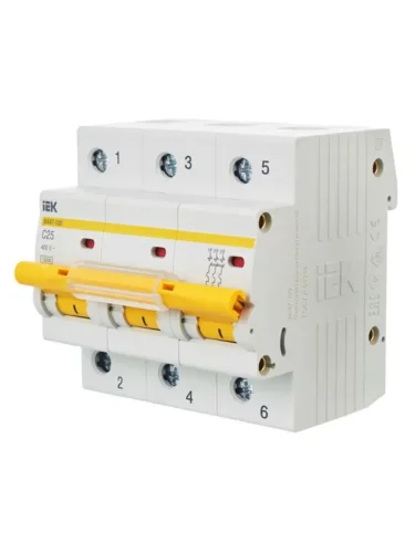 Выключатель автоматический модульный 3п C 25А 10кА ВА47-100 KARAT IEK MVA40-3-025-C - фото 8
