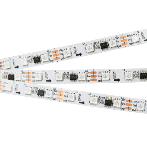 Светодиодная лента SPI-В60-10mm 12V RGB-РХ3 (14.4 W/m, IP20, 5060, 5m) (Arlight, Открытый, IP20) 026367(2) - фото 2