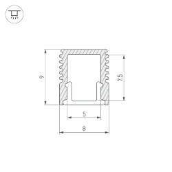 Профиль SL-MINI-8-3000 ANOD (Arlight, Алюминий)