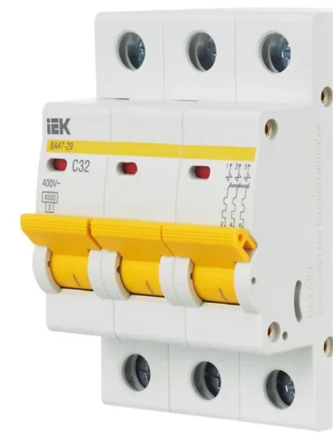 Выключатель автоматический модульный 3п C 32А 4.5кА ВА47-29 KARAT IEK MVA20-3-032-C - фото 8