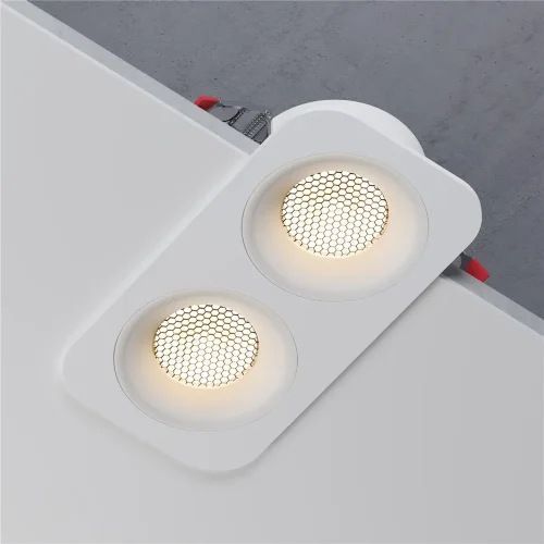 Светильник встраиваемый светодиодный с антибликовой решеткой Tetro 20W 3000K белый IP44 15277/LED - фото 3