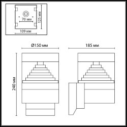 Уличный фасадный светильник «ODEON LIGHT» 7140/20WL, серия: HULK (крепление на планке)
