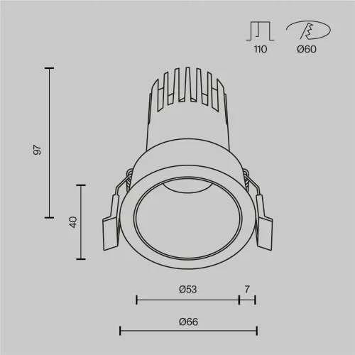Встраиваемый светильник Омут+ / Dip 10 Вт 3000 К 50° (Черный) DL116-10W-3K-B - фото 10
