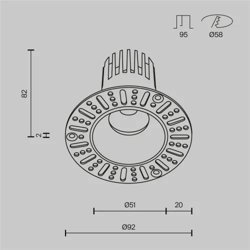 Встраиваемый светильник Dip Height 3000K 9Вт 9° Super spot (Белый) - фото 11