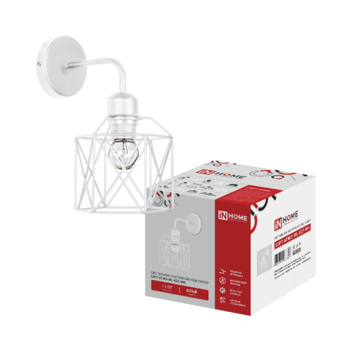 Светильник настенный под лампу LOFT ATIKO-WL-E27-WH Е27 белый IN HOME - Фото