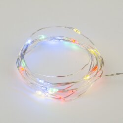 ULD-S0200-020-DTB-3AA-RC RGB IP20 DEW Гирлянда светодиодная Роса на батарейках 3AA не в-к, 2м, 20 светодиодов, RGB свет, Пульт ДУ в-к, Провод прозрачный, TM Uniel