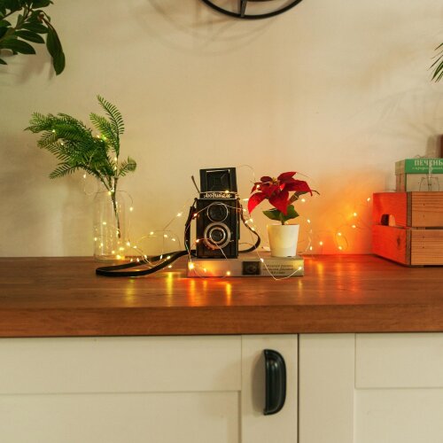 ULD-S0200-020-DTB-3AA-RC RGB IP20 DEW Гирлянда светодиодная Роса на батарейках 3AA не в-к, 2м, 20 светодиодов, RGB свет, Пульт ДУ в-к, Провод прозрачный, TM Uniel - фото 6