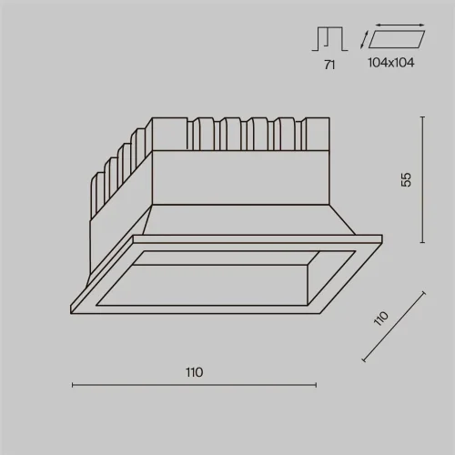 Встраиваемый светильник Okno 3000-4000-6000K 12W 100° IP 44 (Белый) - фото 12