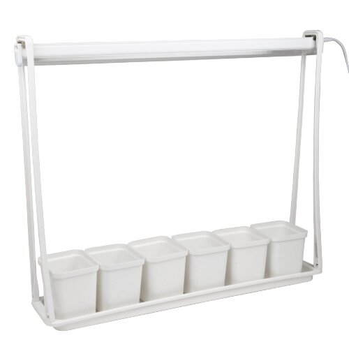 ULT-P56-10W-SPSB IP20 MARBLE ECONOM Набор Минисад, светильник для растений светодиодный с подставкой, Спектр для рассады и цветения, 6 кашпо в-к, мраморные, TM Uniel - фото 1