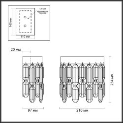 Настенный светильник «ODEON LIGHT» 4986/2W, серия: DAKISA (крепление на планке)