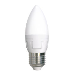 LED-C37 7W-6500K-E27-FR PLP01WH Лампа светодиодная, Форма свеча, матовая, Серия ЯРКАЯ, Дневной белый свет 6500K