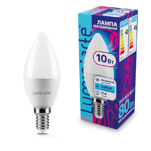 Светодиодная лампа Luminarte LSTD-C37-10W6KE14 10Вт 6500K E14 - фото.