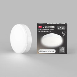 Светодиодная лампа GX53 12 Вт IC 4000K 1080 лм 120° 175–265 В, Denkirs DK-GX53-12W-120-4K