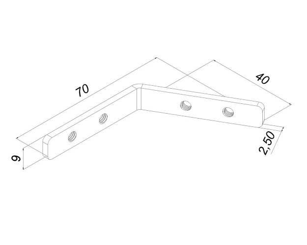 Cоединитель для профиля угол 120 внутренний - фото 2