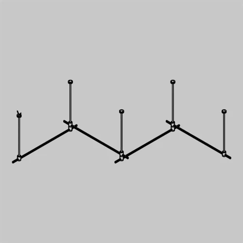 Готовая конструкция прямая 4м двухуровневая на жестких подвесах Long H804 мм без светильников и блока питания, платина (Платина) - фото 2