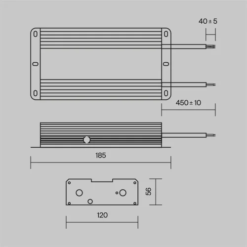 Источник напряжения 48В 480Вт IP67 PSL008 (Серебро) PSL008-480W-48V-IP67 - фото 2