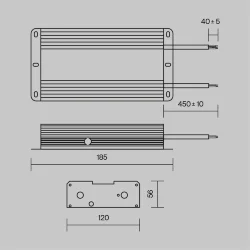 Источник напряжения 48В 480Вт IP67 PSL008 (Серебро) PSL008-480W-48V-IP67