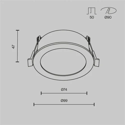 Встраиваемый светильник Орб / Orb 1*GX53 12 Вт IP 44 (Черный) DL130-GX53-B - фото 7
