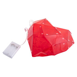 ULD-R511 3АА RED HEART Светильник декоративный Красное сердце, на батарейках 3AA не в-к, 100 светодиодов, Белый свет, Цвет корпуса красный, TM Uniel