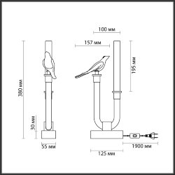 Настольная лампа «ODEON LIGHT EXCLUSIVE» 5431/2TL, серия: LARK - Светильники с керамикой