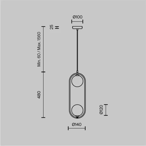 Подвесной светильник Ring G9х2 25Вт (Черный) - фото 12