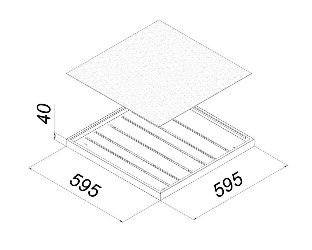 Универсальный офисный светодиодный светильник Армстронг 60 Вт IP44 595x595x40 мм 6000K Опал - фото 2
