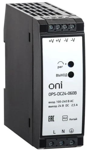 Блок питания OPS 220В AC/24В DC 60Вт ONI OPS-DC24-060B - фото