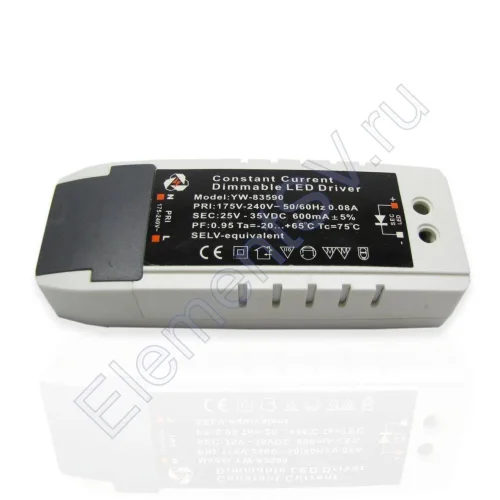 Светодиодный драйвер диммируемый YW-83590, LD107 (21W, 25-42V, 600mA) - фото 2.
