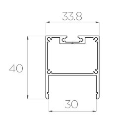 Профиль накладной алюминиевый LC-LP-4034-2 Anod
