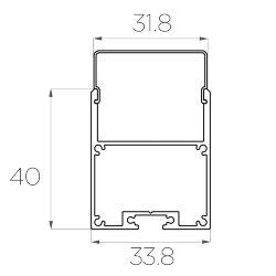 Профиль накладной алюминиевый LC-LP-4034-2 Anod