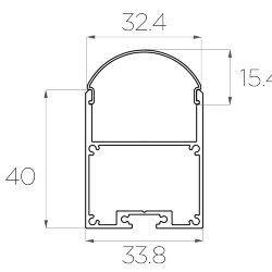Профиль накладной алюминиевый LC-LP-4034-2 Anod