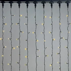 Гирлянда Занавес 2 x 2 м Желтый 220В, 400 LED, Провод Черный ПВХ, IP54