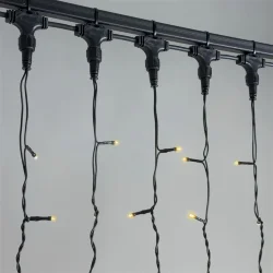 Гирлянда Занавес 2 x 2 м Желтый 220В, 400 LED, Провод Черный ПВХ, IP54