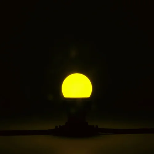 Лампа Ø45 мм для Белт-лайта 220В, Цоколь E27, 2Вт, Желтая. Фото 3.