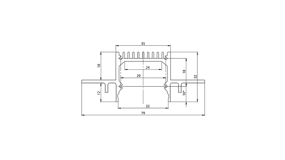 Встраиваемый в гипсокартон алюминиевый профиль Design LED без видимой рамки LG35, 2500 мм, анодированный, LG35-R. Фото 2
