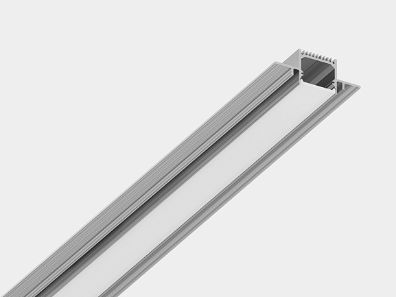 Встраиваемый в гипсокартон алюминиевый профиль Design LED без видимой рамки LG35, 2500 мм, анодированный, LG35-R - фото