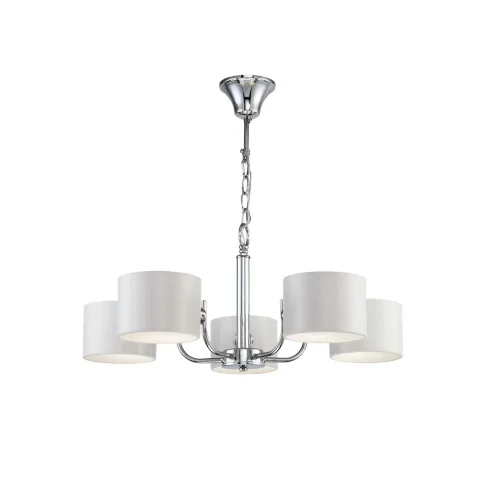 Серия Anita выполнена в современном стиле. Арматура из металла цвета 'хром'. Металлический абажур белого цвета с акриловым диффузором внизу. Светильники подходят для интерьеров гостиных и офисов. (Хром) - фото