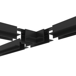 Коннектор трека SMART для ГКЛ, \'Т\' образный, механический, черный., Denkirs TR2113-BK