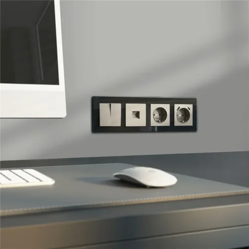 Розетка с заземлением (дымчатый) W1271004 - фото 4