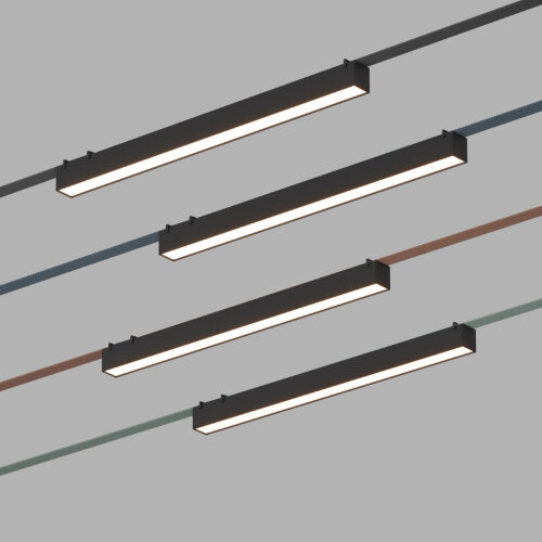 DK5576-BK Cветильник для трека-ремня Belty, серия Linear, со светодиодом, L642*W40*H45мм, 48V DC, 24W, RA90, 120°, 4000K, IP20, черный, алюминий. Фото 2