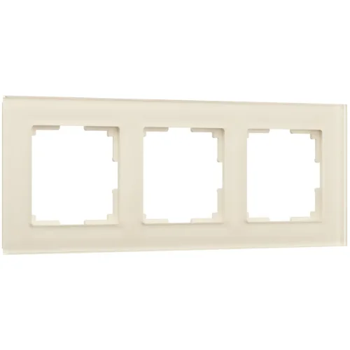 Рамка из стекла на 3 поста Favorit молочный W0031141 - фото