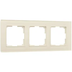 Рамка из стекла на 3 поста Favorit молочный W0031141