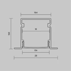 Алюминиевый профиль встраиваемый с накладным фланцем 27x20 (Серебро, 2 м), ALM-2720-S-2M 632017 (Серебро)